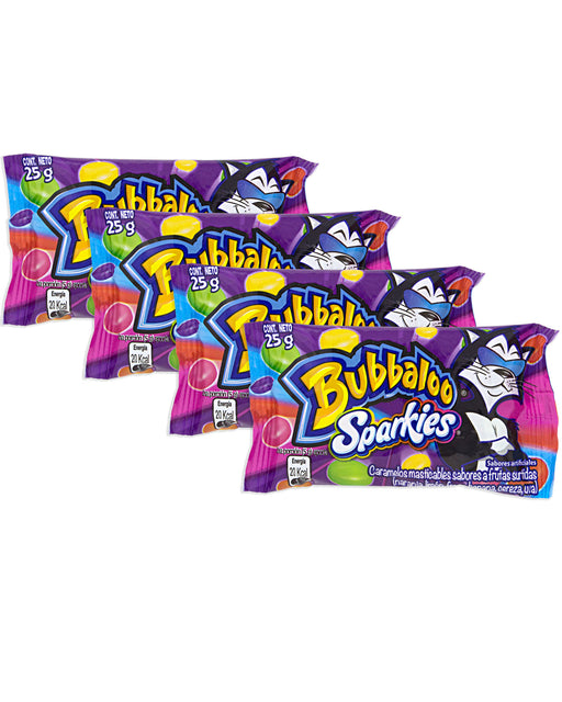 Adams Bubbaloo Sparkies Candy (Fruit-Flavored Chewy Candy) (Pack of 4)