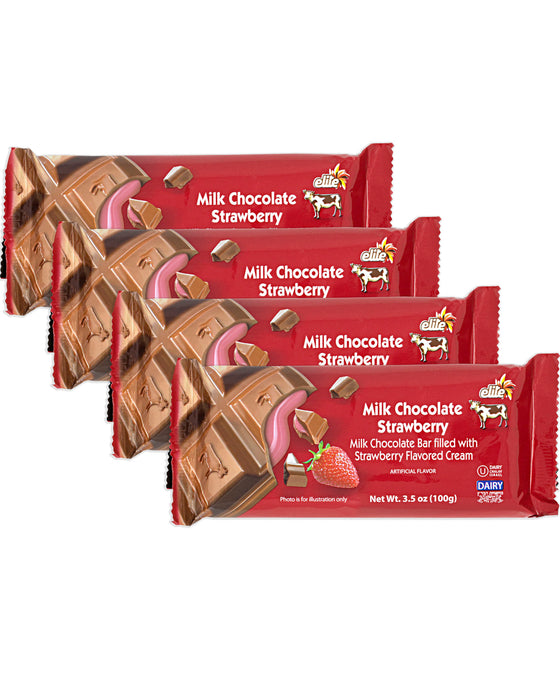 Elite Milk Chocolate with Strawberry Cream (Pack of 4)