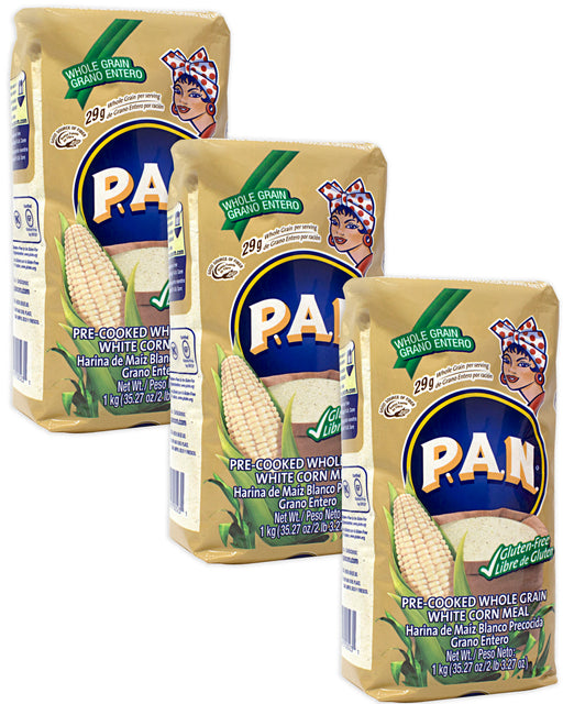 Harina PAN Whole-Grain White Corn Meal - Pack of 3