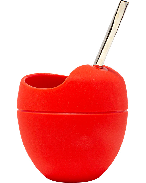 Mateo Original Silicone Yerba Mate Gourd (Red) - Left Side