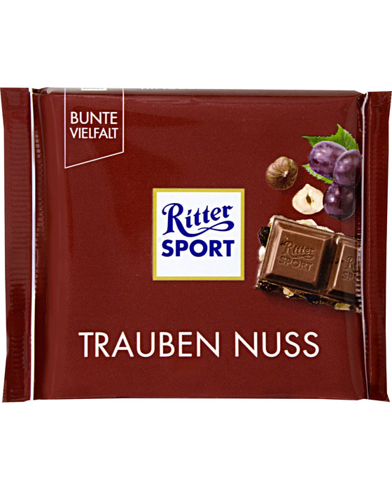 Ritter Sport Milk Chocolate with Raisins and Hazelnuts