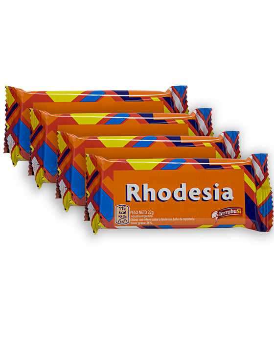 Terrabusi Rhodesia Lemon Wafer Cookies with Chocolate Coating (4 Pack)